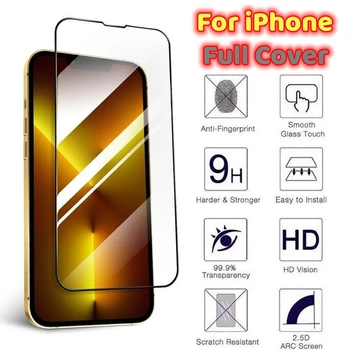 Screen Protector Tvrdeného Skla Pre iPhone 14 13 12 11 Pro Max Mini XR X XS MAX Full Kryt Pre iPhone 7 8 14 Plus SE Film