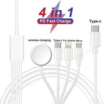 4 v 1, USB, C Magnetické Bezdrôtovú Nabíjačku pre Apple Hodinky Série 8 7 6 5 4 SE Ultra IWatch Pre iPhone 14 13 Pro Rýchle Nabíjanie Kábel