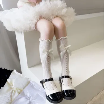 princezná šaty dievčatá ponožky čipky pančuchy dievča deti sokken black teľa pančuchy sietí biela ponožka