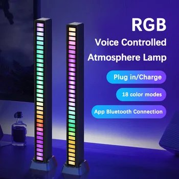 LED Pásy Bezdrôtový Aktivované Zvukom RGB Svetlo Bar Pickup, Ovládanie Hlasom Osvetlenie Okolia Lampa Estetické Auto Ramadánu Izba Dekor 2023