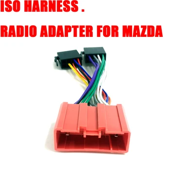 Biurlink ISO Postroj kábel Kábel Adaptéra Žena Červená Zásuvka Pre Auto Mazda Rádio Stereo