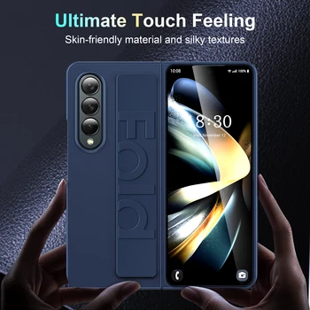 Luxusný Silikónový Pásik na Zápästie obal pre Samsung Galaxy Z Násobne 4 Fold4 Ultimate Pleti Pocit Ochrany Ručné Skladanie ZFold4 Kryt