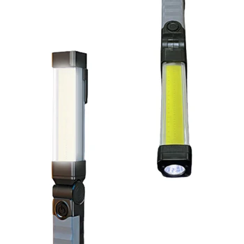 Magnetické Nabíjateľná LED Baterka Háčik Práce Svetlá 5 Režimov Skladacia Rotácie 90° KLASU Camping Pochodeň Práce Lampa Visí Lampa