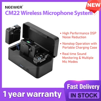 NEEWER CM22 Bezdrôtový Mikrofón Systém Vysoký Výkon DSP Zníženie Hluku v Reálnom čase Zvuku, Monitorovanie a Viac Mic Režimy