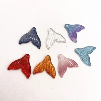 21pcs 20 mm, Malá Morská víla Fishtail Dva-farba Gradient Zmiešané Farby Korálok DIY Šperky, Náušnice, Náhrdelník Príslušenstvo