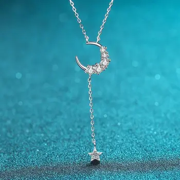 VINIE Reálne Moissanite Náhrdelníky pre Ženy Lab Diamond Brilantné Gem Non Zirkón 100% 925 Sterling Silver Jemné Šperky