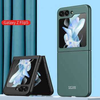 Luxusné Matný pc Plastové puzdro pre Samsung galaxy Z Flip 5 5G Prípadoch Kryt Shockproof Capas detskú pokožku Dotyk Ultratenké Funda