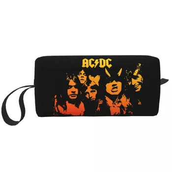 Cestovné Vintage Heavy Metal Rock AC DC Toaletná Taška Prenosná Kozmetické make-up Organizátor Ženy Beauty Skladovanie Dopp Kit Box
