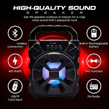 Bluetooth Reproduktor s Led Svetlo, Zvuk Basy Vonkajšie Prenosné Zvukové Pole Karaoke Bezdrôtový Caixa De Zvuk Bluetooth Doprava Zadarmo
