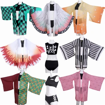 Anime Démon Vrah Plavky, Bikiny S Kimono Zakryť Ženy Nezuko Shinobu Cosplay Kimetsu Č Yaiba Plavky Sexy Plavky