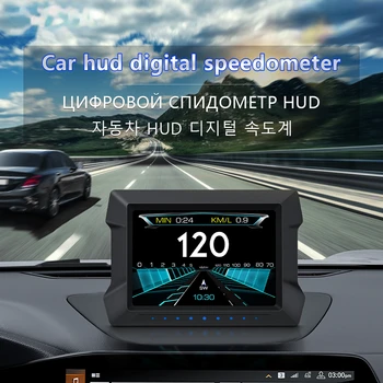 Palubný Počítač, Displej, Heads-up Display OBD2+GPS Smart Auto HUD, Tlakomery Digitálne počítadlo kilometrov Bezpečnostné Alarmy Vody a Oleja Teplota