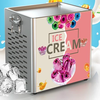 Malé Vyprážané ice stroj Obchodné mini malé smoothie stroj Elektrický Thai Smažiť na Panvici Vyprážané Jogurt zmrzlina Valcované Stroj