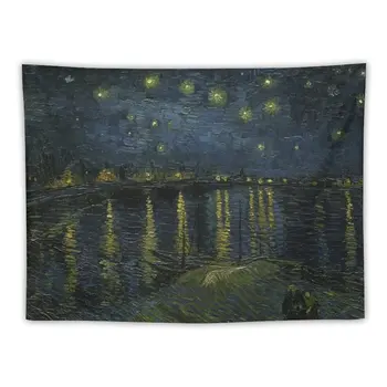 Van Gogh: Hviezdna Noc Nad Rhone, 1888 Gobelín Dekorácie Spálňa obklady Stien Dekorácie Izba Dekor