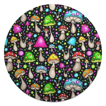 Magic Mushroom Kolo Deka Šťastný Hippie Huby Cestovné Flanelové Hodiť Deka Super Mäkké Kreslo Na Mieru Prehoz Cez Posteľ Darček