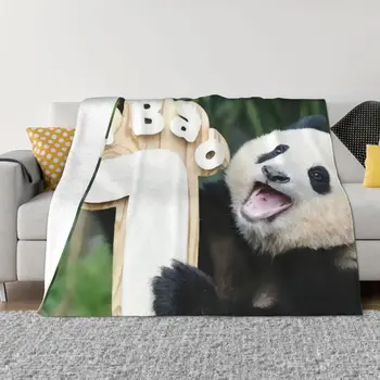 Fu Bao Fubao Panda Zvierat Deka Teplé, Útulné Anti-obaľovanie Flanelové Hodiť Deky pre náročné dlhodobé Cestovanie
