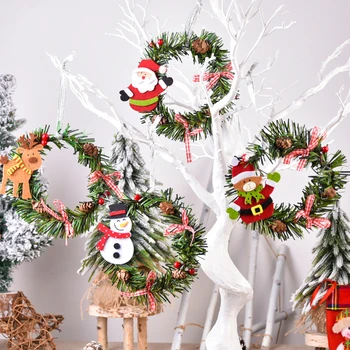 Cartoon Vianočné Závesné Veniec 1Pcs Santa Claus/Medveď/Snehuliak Domov Garland Ornament 2024 Nový Rok Xmas Party Dekorácie
