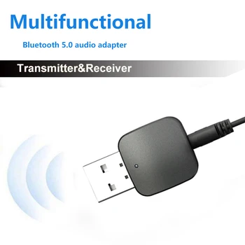 2 In1 USB Bezdrôtové Bluetooth-Kompatibilného Adaptéra Vysielač, Prijímač BT5.0 pre Počítač, TV Prenosný Reproduktor Headset