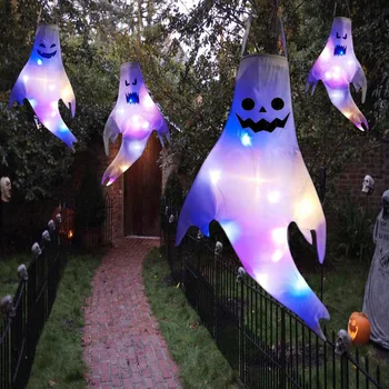 Veľké LED Halloween Vonkajšie Svetlo Závesné Ducha Halloween Party Zdobiť Žiariace Strašidelné Čítanie Horor Rekvizity Domov Bar Dekorácie