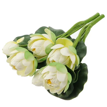 Simulácia Lotus Dekorácie Realisticky Foto Rekvizity Umelé Biele Kvety Tulipány