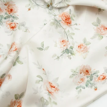 Textílie Široký 50cmx145cm Vintage Rose Vešať Lesklý Satén Jednej Vrstve Mikro-Transparentné Non-Elastické DIY Cheongsam Šaty Letné