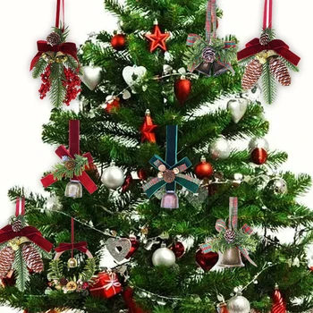 Vianočný Zvon Luk Prívesok Okno Vianočný Strom Umelé Borovica Ihly Berry Zavesenie Ozdoby Na Vianočný Večierok Nový Rok Domova