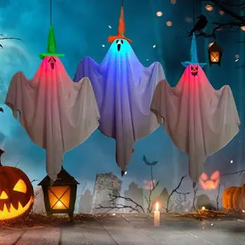 Halloween Dekorácie Prívesok Strašidelné Halloween Dekor Led Ghost Prívesok Lietania Strom Dekorácie pre Indoor/outdoor Dvore Verandu Žiara