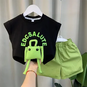 Osobnosti Boutique Chlapci Letné Oblečenie Baby Krátky Rukáv T-Shirt Topy A Nohavice 2ks Športové Oblečenie kórejský Módne Deti Oblek
