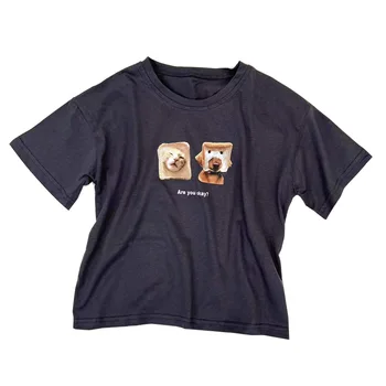 Letné Bežné Školy Deti Bavlna Voľné Cartoon Printed Tee Topy Dieťa a Dievčatá Chlapci-Krátke Rukávy T-Shirt Dieťa Výstroj 1-16Years