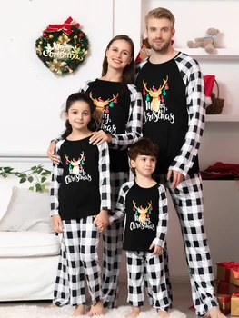 Vianočné Pyžamo Nastaviť Mama a Dcéra Zodpovedajúce Oblečenie na Nový Rok Pyžamá Sleepwear Rodiny Zodpovedajúce Oblečenie Dinosaura Tlač