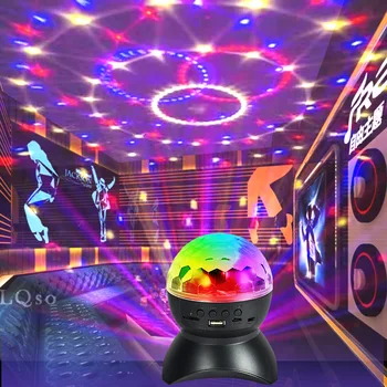 RGB LED DJ Stage Svetlá Bluetooth Audio USB Nabíjateľné Rotujúce Disco Party Magic Ball Projektor Lampa Auto Bar KTV Atmosféru