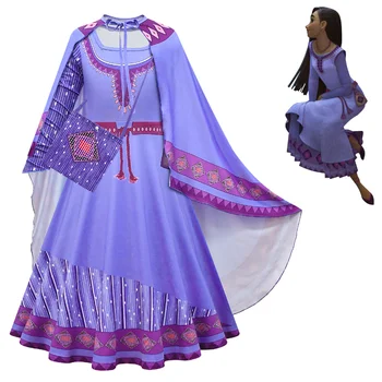 Disney Deti Cosplay Cartoon Želanie Asha Princezná Popoluška Malý Dievčatá Šaty Deti Dlhé Šaty Plášť Zápas Oblečenie Sady