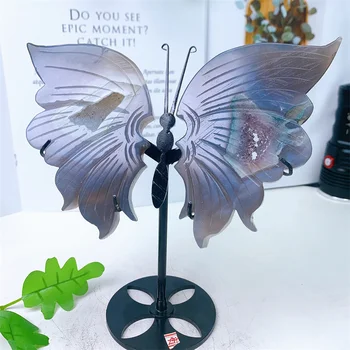 Prírodné Geode Achát Crystal Motýlie Rezbárstvo Remesiel Liečivý Kameň, Drahokam Darčeky Domov Ornament Dekorácie 1pcs