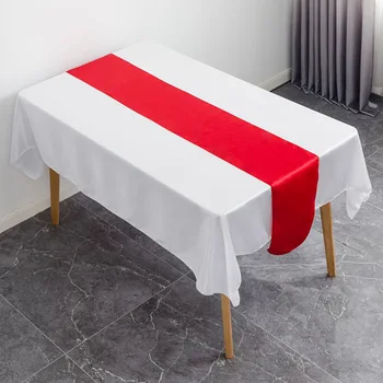 Dekorácie do hotela svadobné tkaniny polyester čistá farba hodvábny čaj tabuľky mat color_AN1873