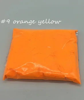 10g NEON Oranžová, Žltá Farba Fluorescenčné Prášok fosfor Pigment pre nechty umenie , Neon prášok na mydlo a make up,doprava zdarma
