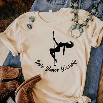 Poledance t shirt ženy harajuku t-shirts dievča grafické oblečenie