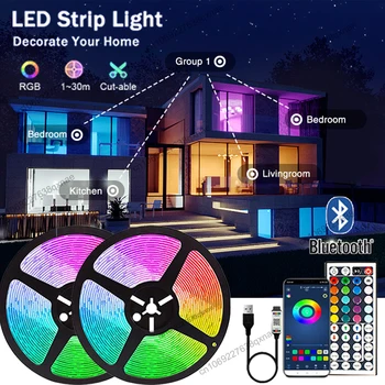 LED Svetlá pre Izba RGB Pásky SMD5050 Neon Led Pás Svetla herňa Dekorácie Fita Led 10 M 15M 20 M 30 M dc svetlo Led, Neónové Svetlo