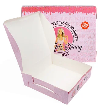 customizd dizajn Čína Výroba potravinársky Pink Mini Donuts Balenie Krabica S Logom Tlač