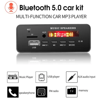 12V Auto Handsfree V5.0 Bluetooth do Auta Prehrávač Mp3 WAV WMA Dekodér Rady FM USB TF Kartu, 3,5 mm AUX Bezdrôtové audio Prijímač RA-W2