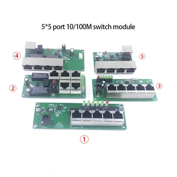 Mini PBCswitch modul PBC OEM modul mini size 5 5V-12VPorts Siete Prepne Pcb Dosky mini ethernet switch modul 10/100Mbps