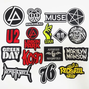 Kapela Rock Oblečenie, Odznaky Lron Na Škvrny Appliques Vyšívané Hudba Punk Pruhy Alebo Oblečenie Bunda Džínsy Diy Dekorácie