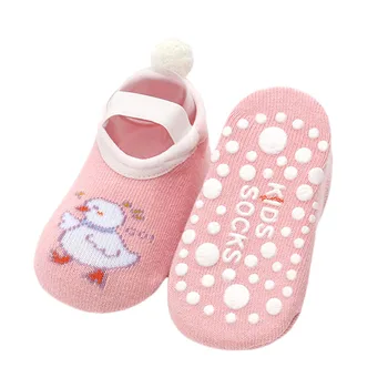 Cute Baby Ponožky pre Dievčatá a Chlapcov, Batoľa Cartoon Zviera Tlače Protišmykových Podláh Ponožky No-Show Posádky Ponožky Členok Footsocks