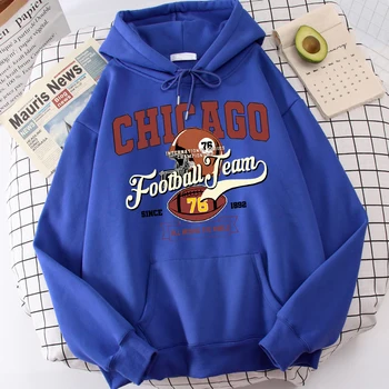 Chicago Futbalový Tím 76 Celého Sveta Muž S Kapucňou, 
Kvalitné Vonkajšie Hoodies Bežné Značka Oblečenia Móda Nadrozmerné Topy