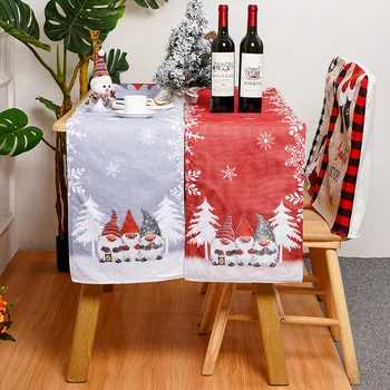 Vianočný Stôl Runner s Red&Gray Santa Gnome Vianoce Charakter,Obdĺžnikový Obrus,Večera Dekoroch obrus Šatku Pretekárov